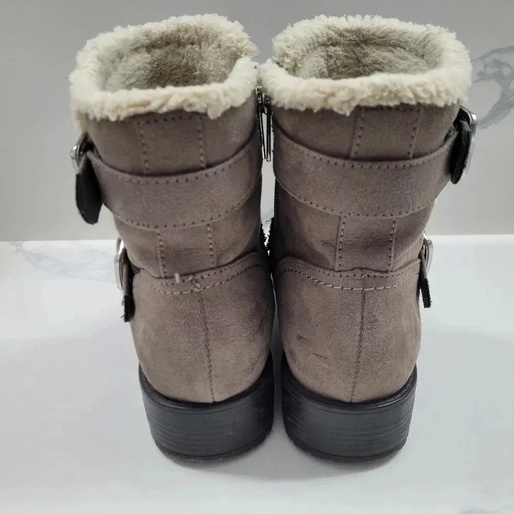 Unisa Taupe Fur Lined Ankle Bootie